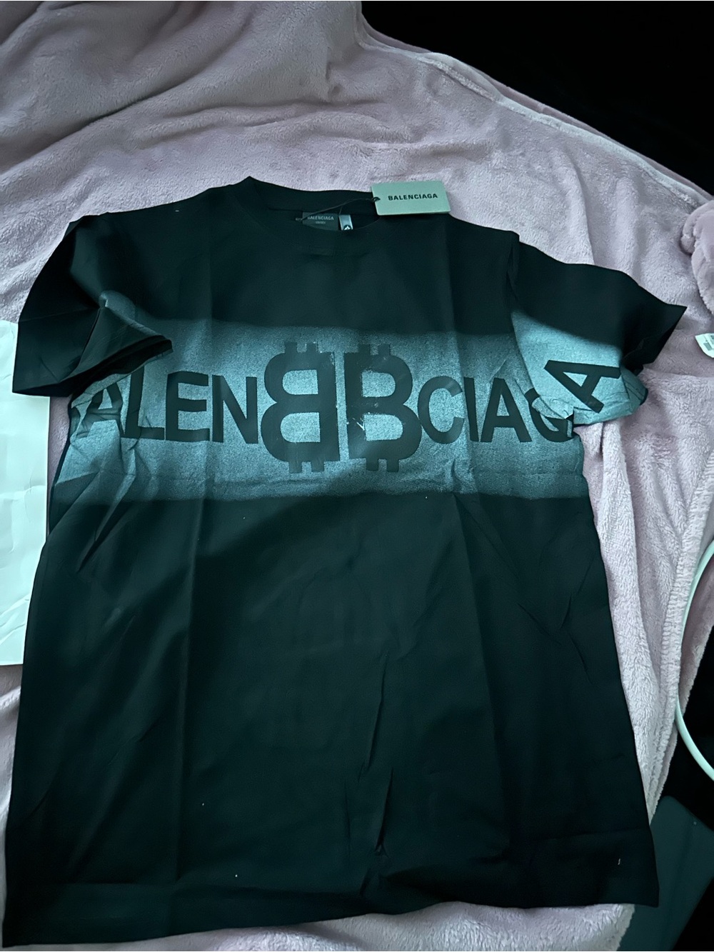 Balenciaga Black Gradient Logo T‑Shirt